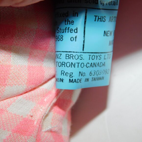 VTG 80s Ganz Bros Jumbo Large 25" Pink Gingham Rag Doll - FP Lolly Look a like - Picture 6 of 6